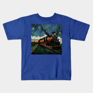 Starry Night Wizarding Express Train Kids T-Shirt